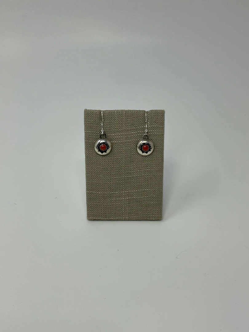 Budget π L&V MTZ Native Design Coral & Sterling Silver Earrings β 3 L&V MTZ Native Design Coral & Sterling Silver Earrings