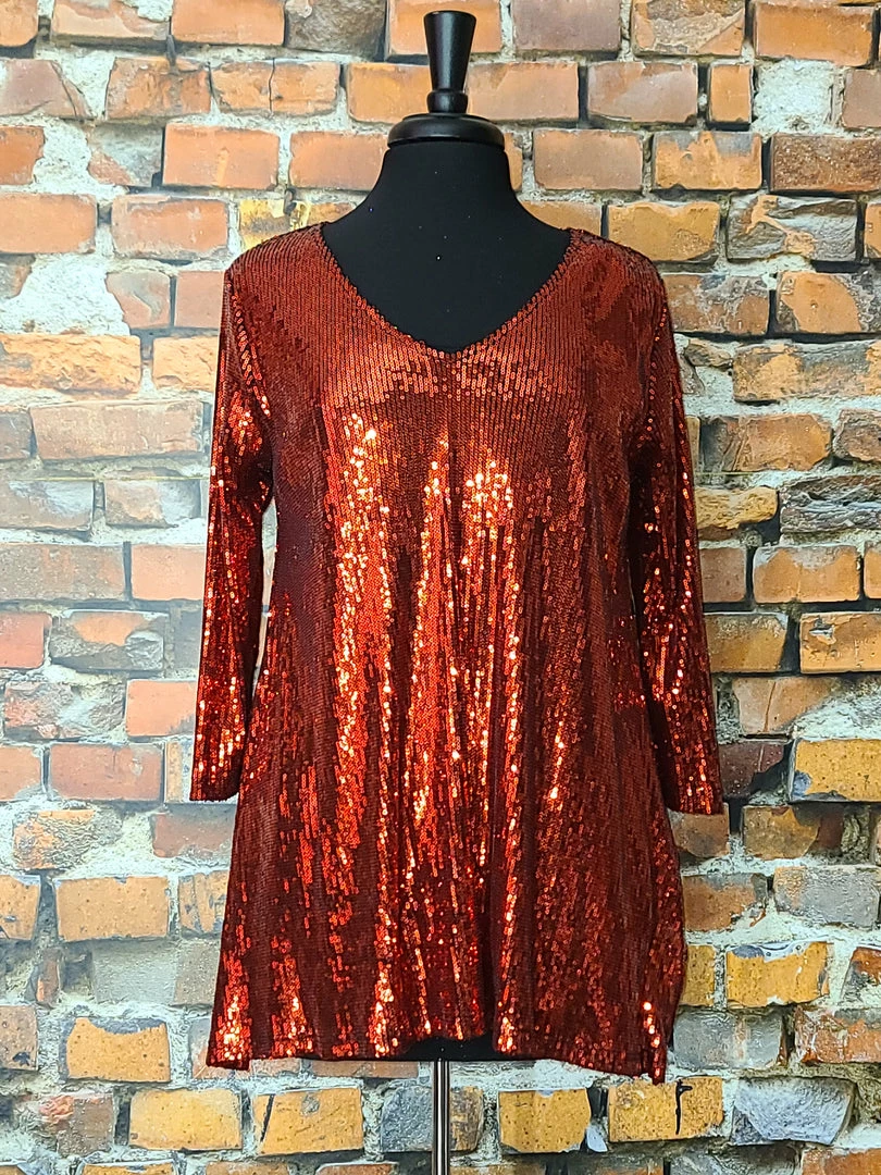 Best Sale 🔥 The Sparkling Spur Red Sequin Top TIFFIANY'S CLOSET ❤️ 3 The Sparkling Spur Red Sequin Top TIFFIANY'S CLOSET