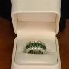 The Sparkling Spur Lab Emerald Wide & Diamond Moissanite Band New Arrivals