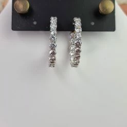 The Sparkling Spur Large Round CZ Diamond Hoop Earrings
