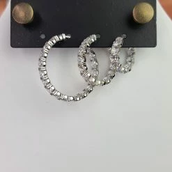 The Sparkling Spur New Arrivals Small Round CZ Diamond Hoop Earrings