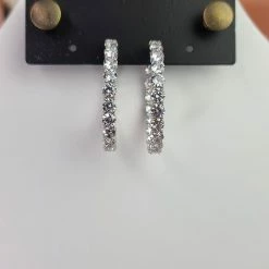 The Sparkling Spur Large Oval CZ Diamond Hoop Earrings