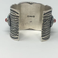 Silver Creations From The Southwest By Gundi Jewelry Turquoise & Red Coral Cuff