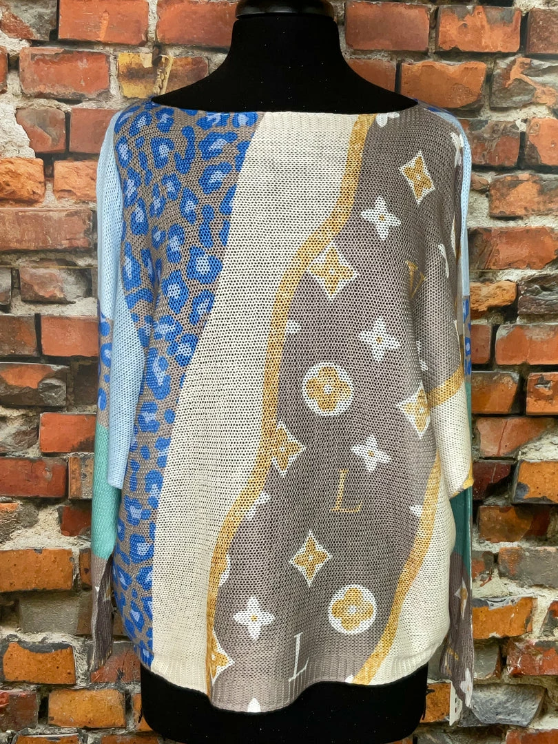 Best Sale β€οΈ The Sparkling Spur New Arrivals Cheetah Beige/Blue Sweater π₯ 3 The Sparkling Spur New Arrivals Cheetah Beige/Blue Sweater