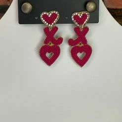 The Sparkling Spur Beaded Love & XO Earrings