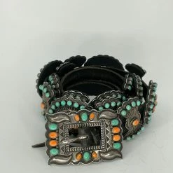 A. CADMAN Green Turquoise & Coral Belt