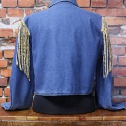 Best Sale ๐ Double D Ranch Wear TIFFIANY'S CLOSET Denim Jacket With Hair Pipe Bones ๐งจ 7 Double D Ranch Wear TIFFIANY'S CLOSET Denim Jacket With Hair Pipe Bones