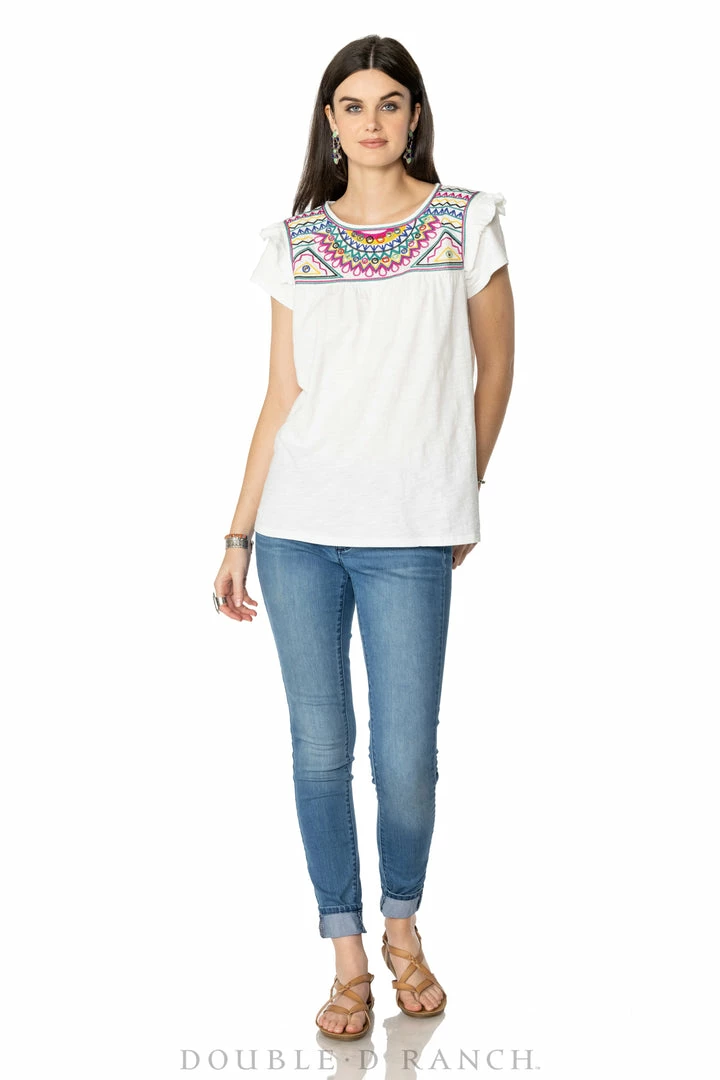 Coupon ✔️ Double D Ranch Wear - Folk Foray Collection Palomita Top 🛒 8 Double D Ranch Wear - Folk Foray Collection Palomita Top