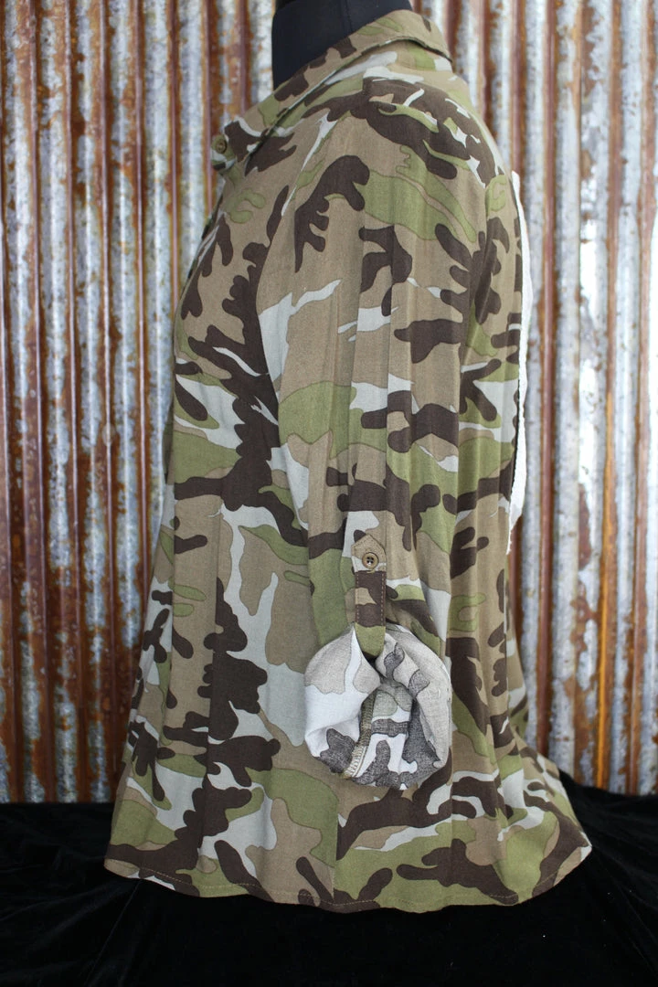 Outlet 🤩 The Sparkling Spur Camo 👚 Shirt With Embroidery Patch 💯 6 The Sparkling Spur Camo Shirt With Embroidery Patch