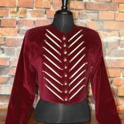 Double D Ranch Wear Velvet Red Hairpipe Blazer/Jacket