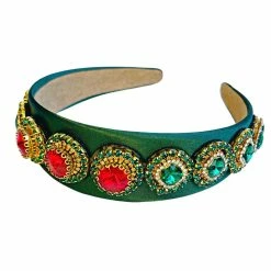 The Sparkling Spur Green Jeweled Medallion Headband