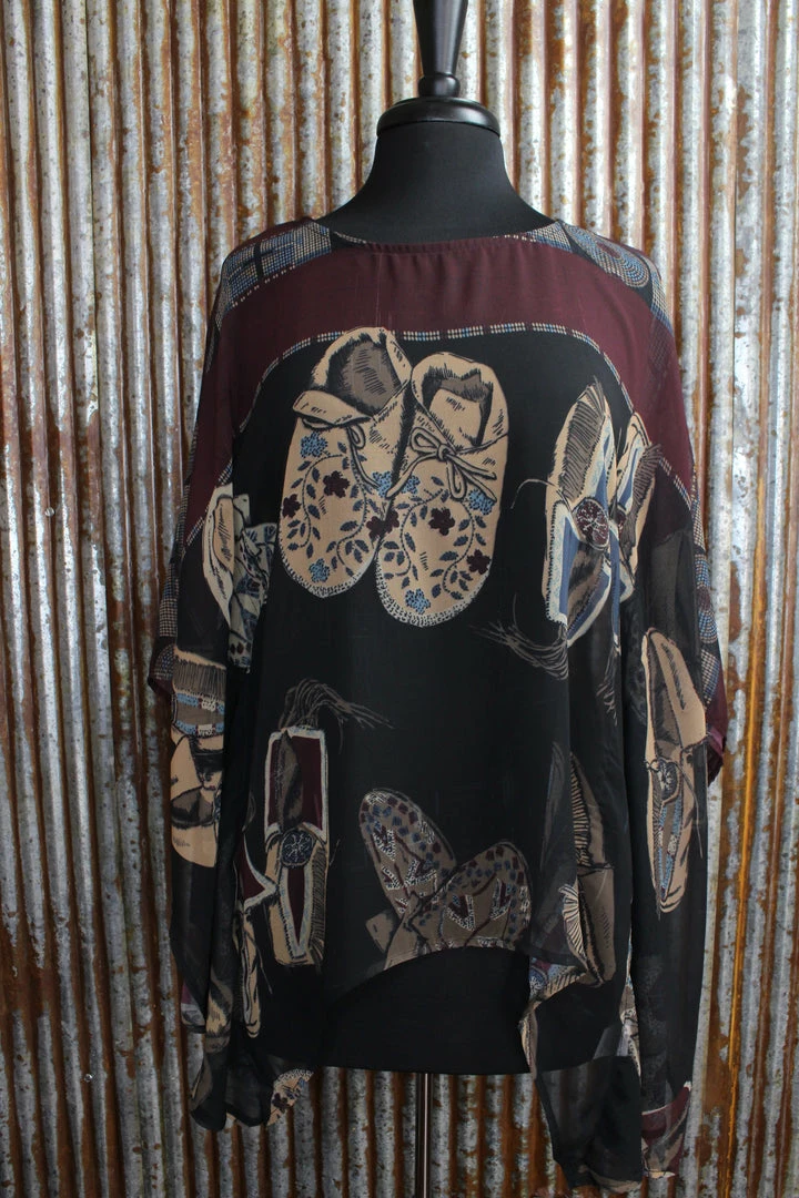 Cheap β Double D Ranch Wear Sheer Moccasin Poncho TIFFIANY'S CLOSET 𧨠3 Double D Ranch Wear Sheer Moccasin Poncho TIFFIANY'S CLOSET