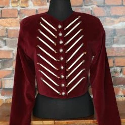 Double D Ranch Wear Velvet Red Hairpipe Blazer/Jacket