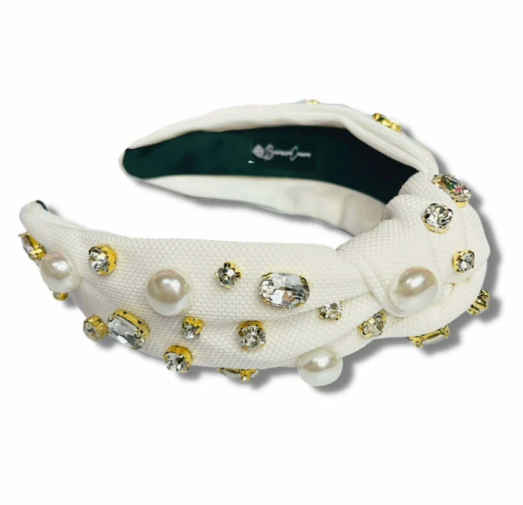 Outlet βοΈ Brianna Cannon White Twill Headband With Large Pearls And Crystals Hats/Headbands/Scarves/Gloves π 4 Brianna Cannon White Twill Headband With Large Pearls And Crystals Hats/Headbands/Scarves/Gloves