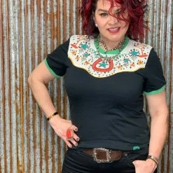 Hot Sale 🥰 Double D Ranch Wear Weston Western Tee Tops 😉 10 Double D Ranch Wear Weston Western Tee Tops