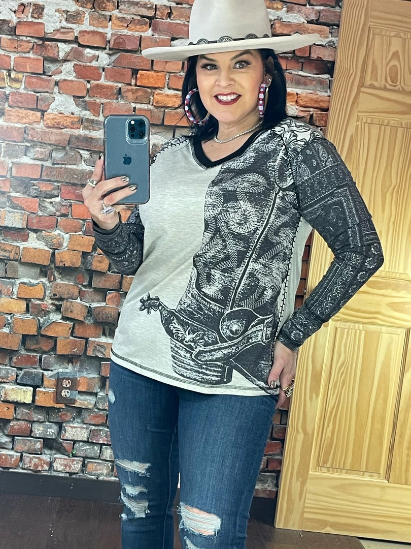 Best deal 😀 Double D Ranch Wear - Wild Horses Collection Hide Tickler Top Tops ❤️ 3 Double D Ranch Wear - Wild Horses Collection Hide Tickler Top Tops