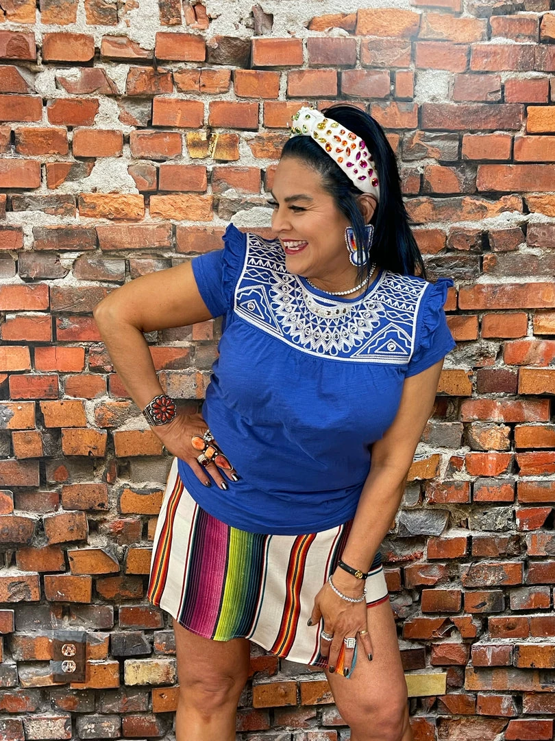 Best deal ❤️ Double D Ranch - Folk Foray Collection Bonita Blanca Skort Bottoms 🎉 3 Double D Ranch - Folk Foray Collection Bonita Blanca Skort Bottoms