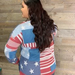 Tasha Polizzi Flag Patch Pullover Tops