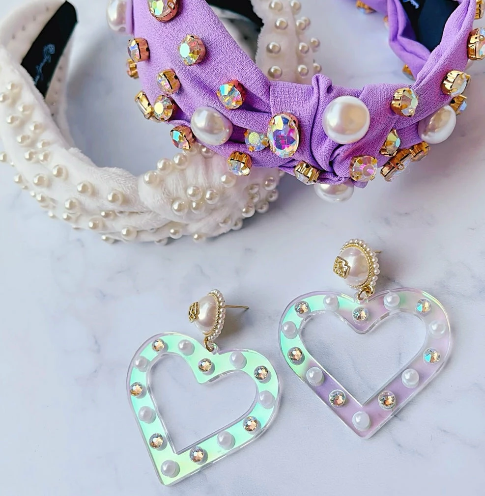 Top 10 ๐งจ Brianna Cannon Iridescent Heart Earrings With Pearls And Crystals ๐งจ 4 Brianna Cannon Iridescent Heart Earrings With Pearls And Crystals