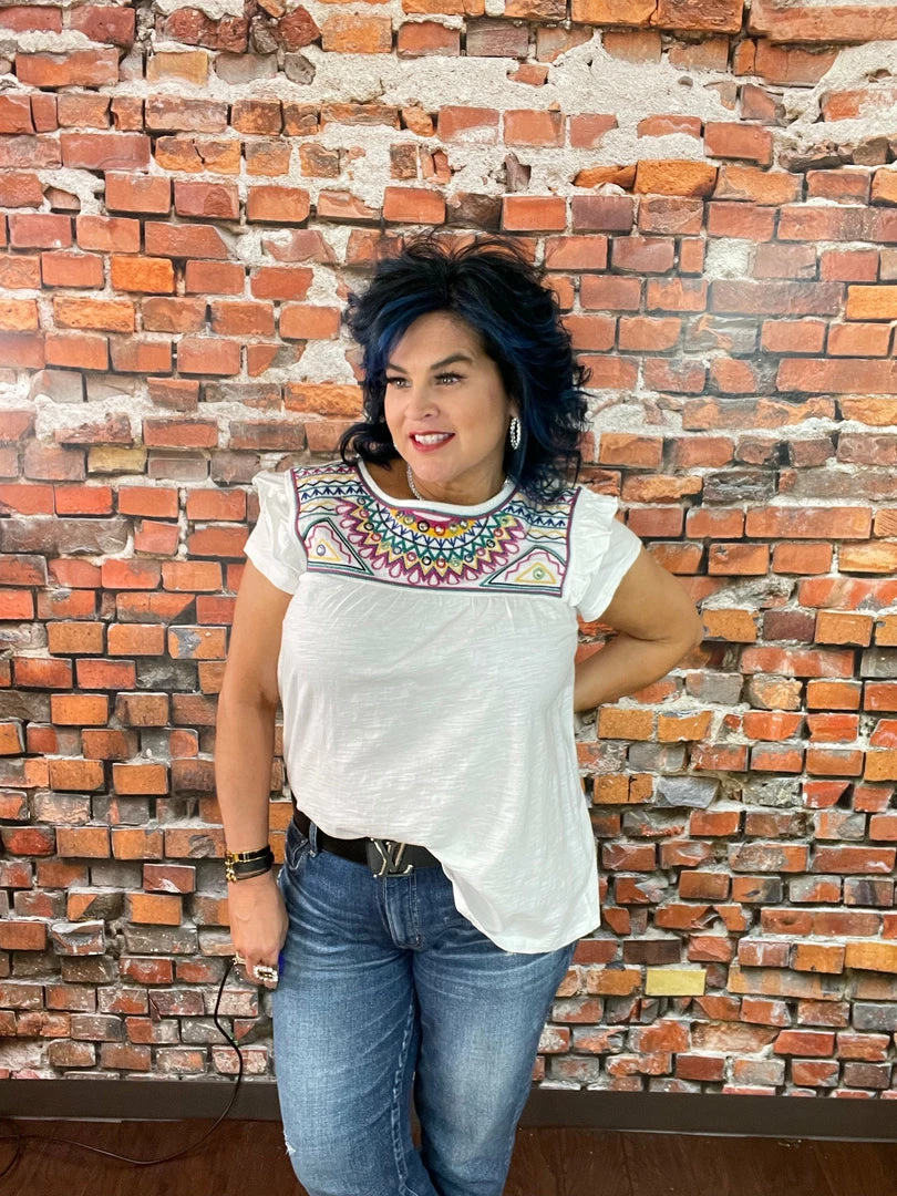 Coupon ✔️ Double D Ranch Wear - Folk Foray Collection Palomita Top 🛒 6 Double D Ranch Wear - Folk Foray Collection Palomita Top
