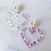 Brianna Cannon Iridescent Heart Earrings With Pearls And Crystals