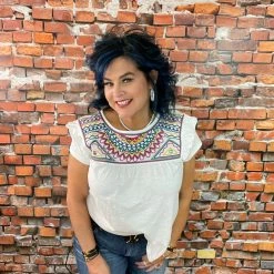 Coupon ✔️ Double D Ranch Wear - Folk Foray Collection Palomita Top 🛒 10 Double D Ranch Wear - Folk Foray Collection Palomita Top