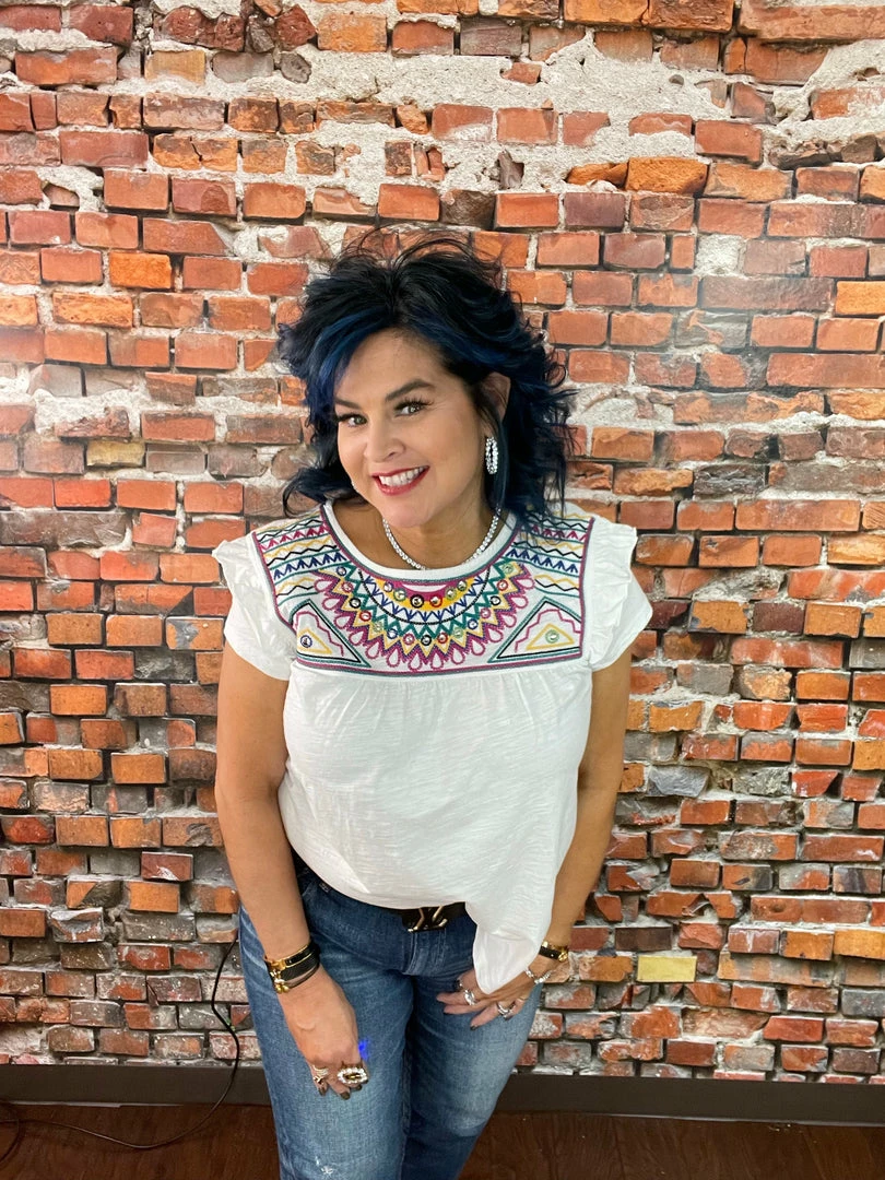 Coupon ✔️ Double D Ranch Wear - Folk Foray Collection Palomita Top 🛒 5 Double D Ranch Wear - Folk Foray Collection Palomita Top