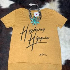 Bohemian Cowgirl Highway Hippie Hi-Low Tee Tops