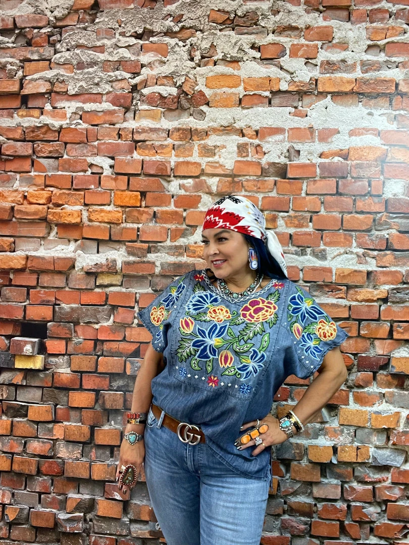 Wholesale 🎁 Double D Ranch Wear - Folk Foray Collection Tops Ynez Poncho 🔔 7 Double D Ranch Wear - Folk Foray Collection Tops Ynez Poncho