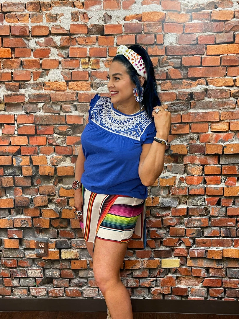 Best deal ❤️ Double D Ranch - Folk Foray Collection Bonita Blanca Skort Bottoms 🎉 4 Double D Ranch - Folk Foray Collection Bonita Blanca Skort Bottoms