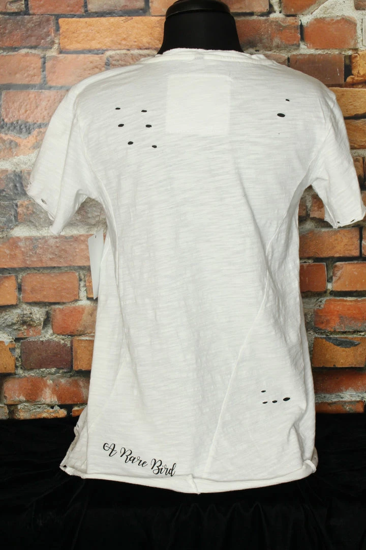 Outlet β A Rare Bird Tops White Graphic Tee π 5 A Rare Bird Tops White Graphic Tee