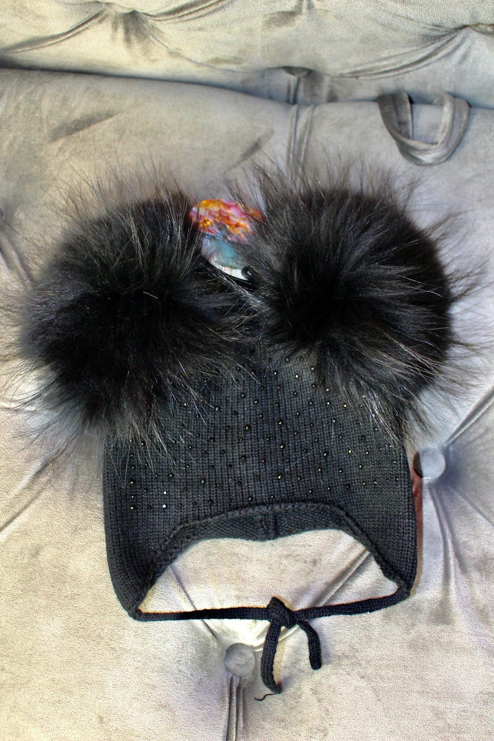 Promo โจ Maniere Kid's Hats Sparkly Baby Tie Hat W/Double Poms ๐ฅฐ 3 Maniere Kid's Hats Sparkly Baby Tie Hat W/Double Poms