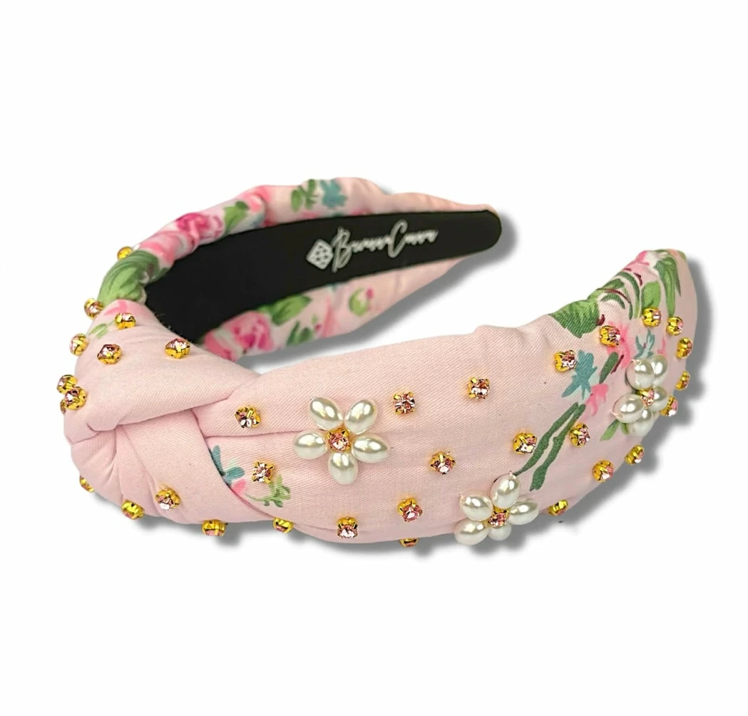 Best Pirce π Brianna Cannon Light Pink Floral Headband With Pearl Flowers π 5 Brianna Cannon Light Pink Floral Headband With Pearl Flowers