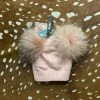 Maniere Double Raccoon Fur Baby Pom Beanie Kid's Hats