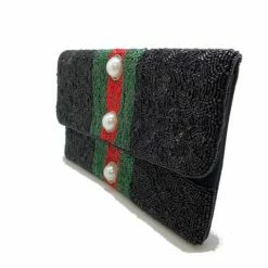 The Sparkling Spur New Arrivals Stripe With Pearls Clutch
