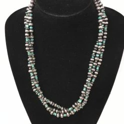 The Sparkling Spur Silver Creations Three Strands Of Turquoise & Navajo Pearls Jewelry
